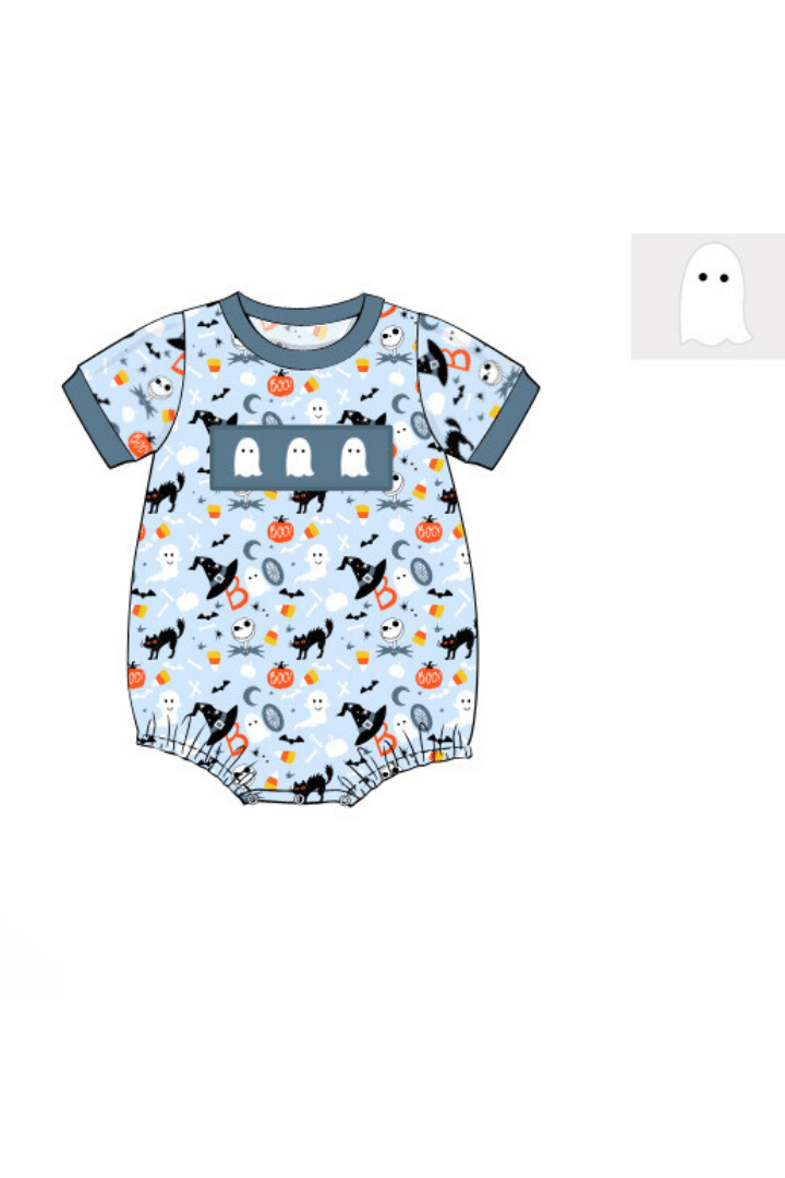 The Smocked Flamingo Apparel & Accessories Pre-Order Smocked Spooky Season Blue Bubble