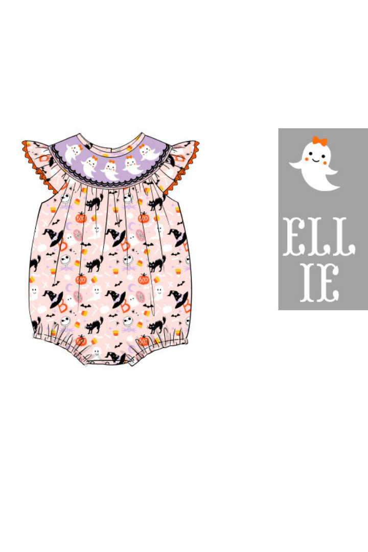 The Smocked Flamingo Apparel & Accessories Pre-Order Smocked Spooky Season Pink Bubble