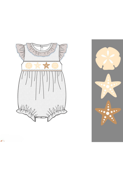 The Smocked Flamingo Apparel & Accessories Pre-Order Smocked Starfish Swiss Dot Bubble