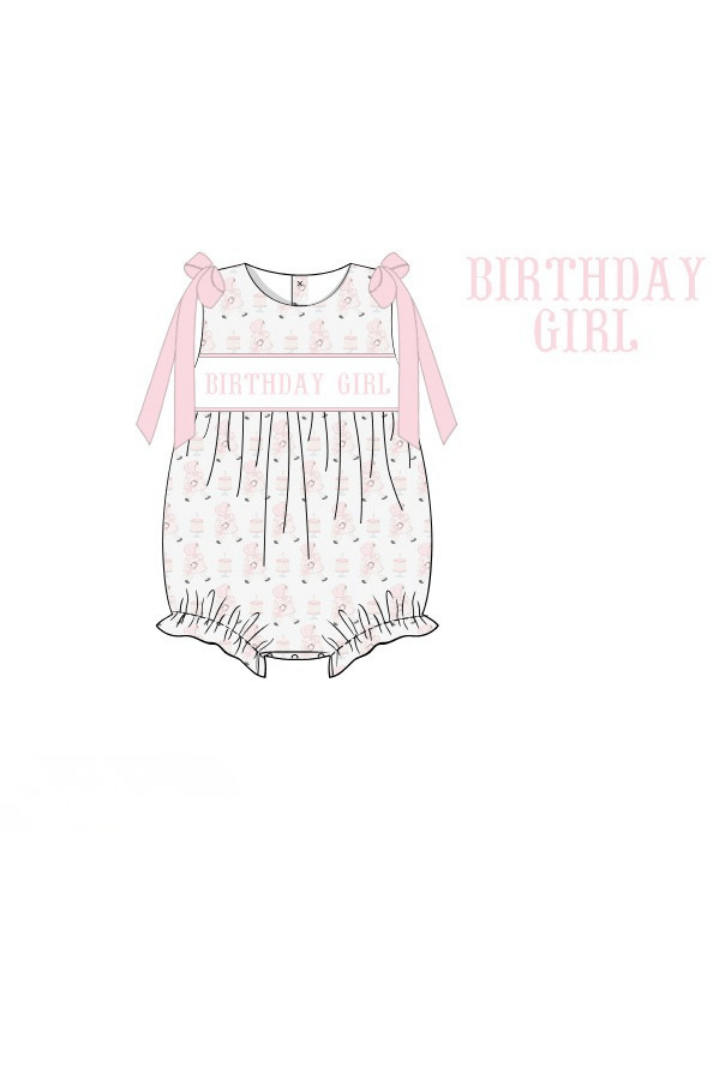 The Smocked Flamingo Apparel & Accessories Pre-Order Smocked Sweet Birthday Girl Bubble