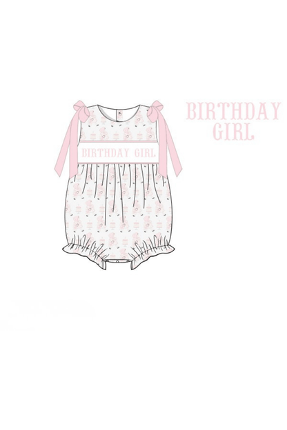 The Smocked Flamingo Apparel & Accessories Pre-Order Smocked Sweet Birthday Girl Bubble