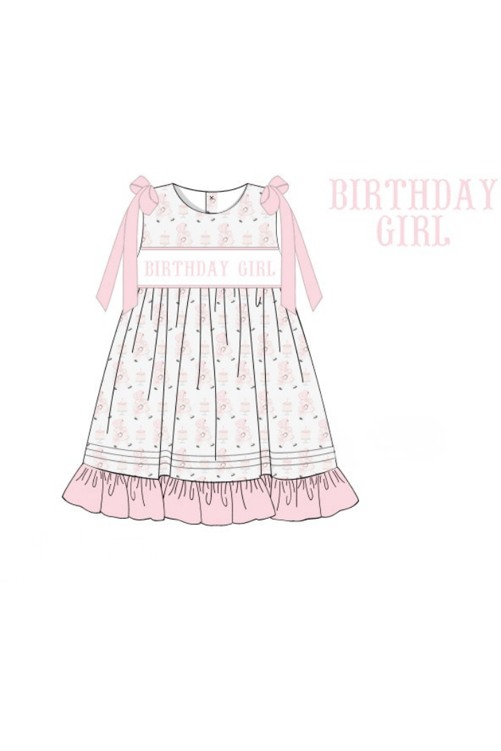 The Smocked Flamingo Apparel & Accessories Pre-Order Smocked Sweet Birthday Girl Dress