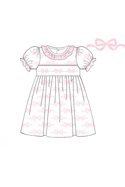 The Smocked Flamingo Apparel & Accessories Pre-Order Smocked Sweet Bow Short Sleeve Dress