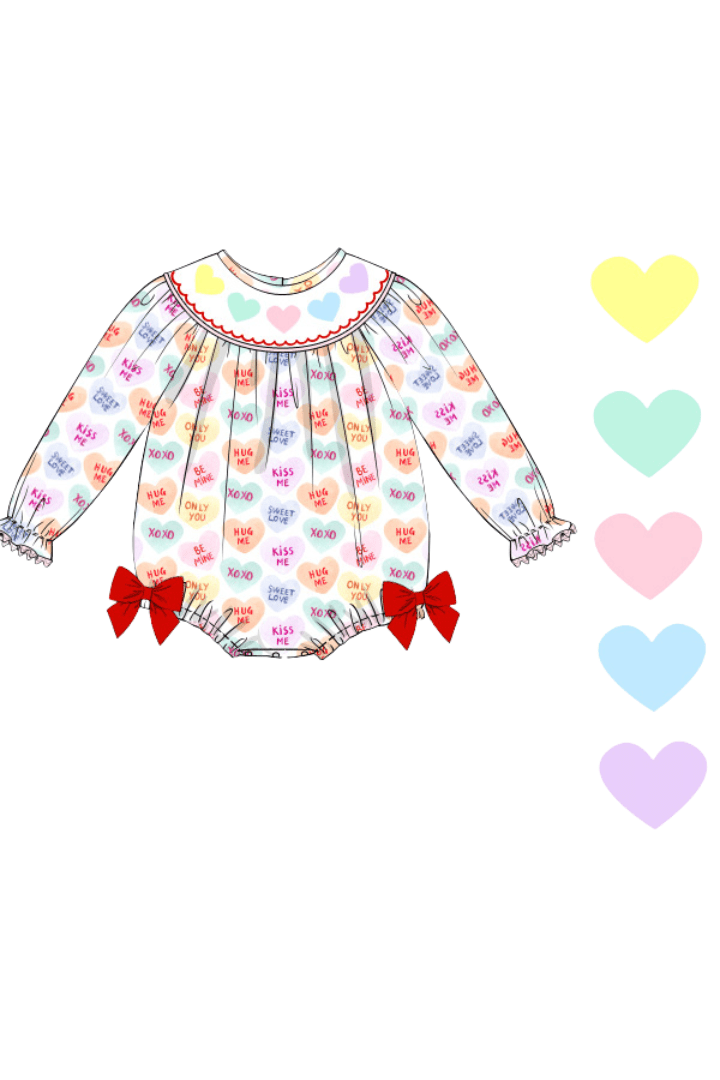 The Smocked Flamingo Apparel & Accessories Pre-Order Smocked Sweet Conversation Heart Bubble