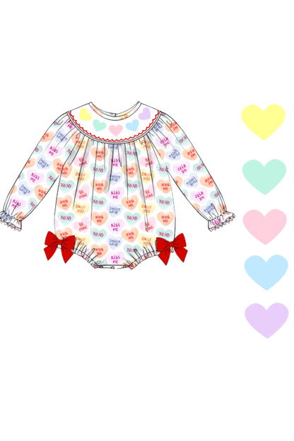 The Smocked Flamingo Apparel & Accessories Pre-Order Smocked Sweet Conversation Heart Bubble