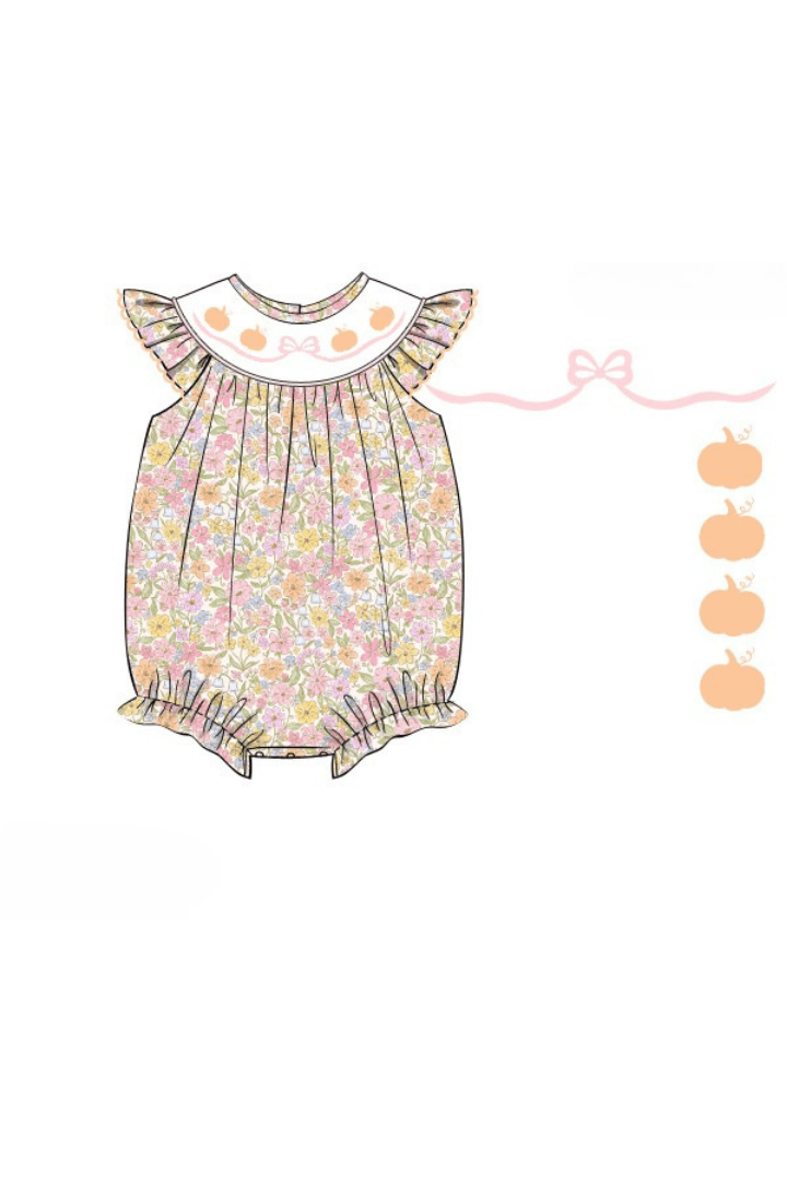The Smocked Flamingo Apparel & Accessories Pre-Order Smocked Sweet Fall Pumpkin Bubble