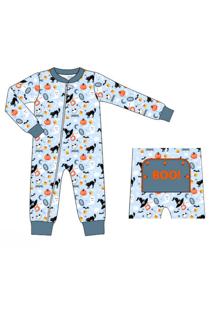 The Smocked Flamingo Apparel & Accessories Pre-Order Spooky Season Blue Zippys