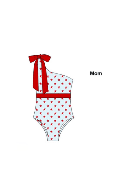 The Smocked Flamingo Apparel & Accessories Pre-Order Star Spangled Mom Swimsuit