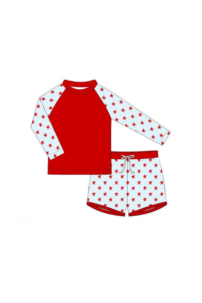 The Smocked Flamingo Apparel & Accessories Pre-Order Star Spangled Rashguard 2pc Trunks