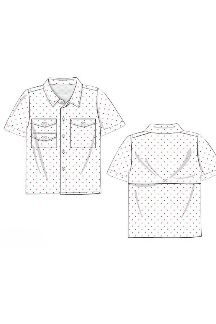 The Smocked Flamingo Apparel & Accessories Pre-Order Stars Fishing Shirt