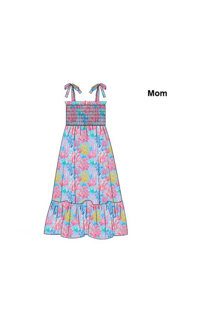 The Smocked Flamingo Apparel & Accessories Pre-Order Summer Coral Knit Mom Dress