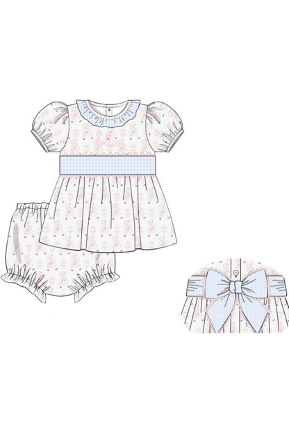 The Smocked Flamingo Apparel & Accessories Pre-Order Sweet Birthday Girl Gingham Bloomer Set