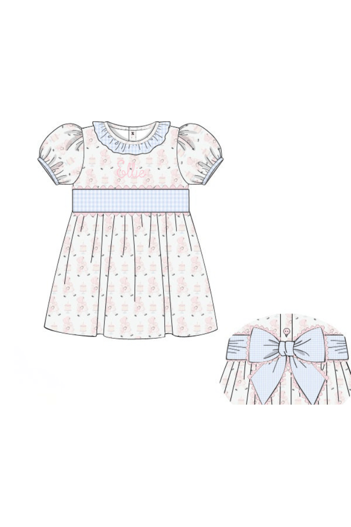 The Smocked Flamingo Apparel & Accessories Pre-Order Sweet Birthday Girl Gingham Dress