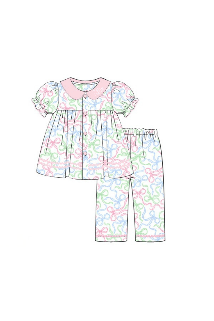 The Smocked Flamingo Apparel & Accessories Pre-Order Sweet Bows Swing Lounge Set