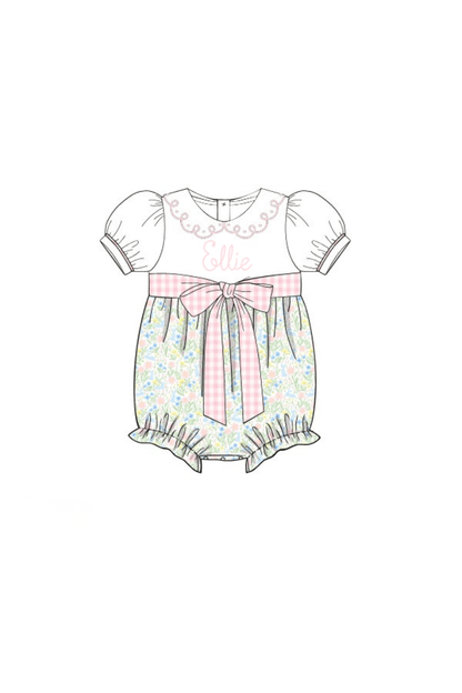 The Smocked Flamingo Apparel & Accessories Pre-Order Sweet Bunny Floral Bow Bubble