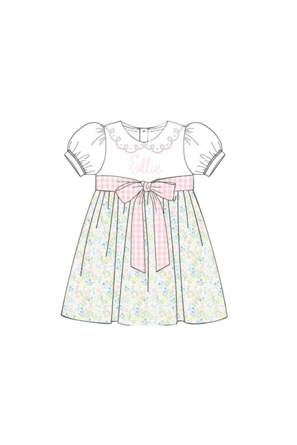 The Smocked Flamingo Apparel & Accessories Pre-Order Sweet Bunny Floral Bow Dress
