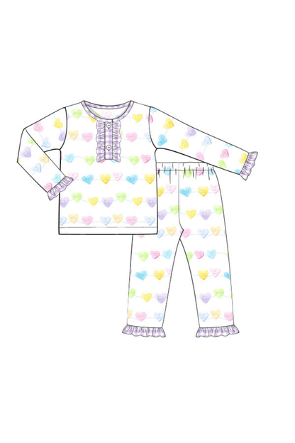 The Smocked Flamingo Apparel & Accessories Pre-Order Sweet Conversation Heart Lounge Set