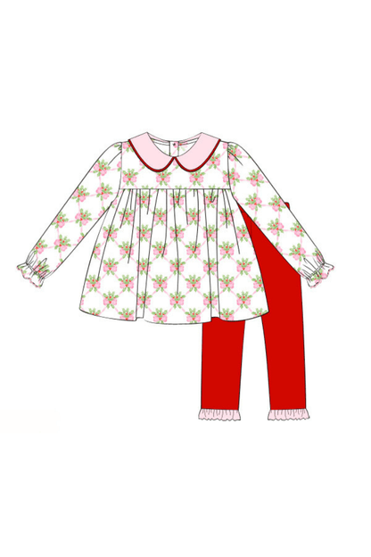 The Smocked Flamingo Apparel & Accessories Pre-Order Sweet Holly Knit Pant Set