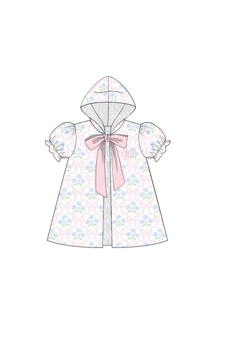 The Smocked Flamingo Apparel & Accessories Pre-Order Sweet Hydrangea Bow Swim Coverup