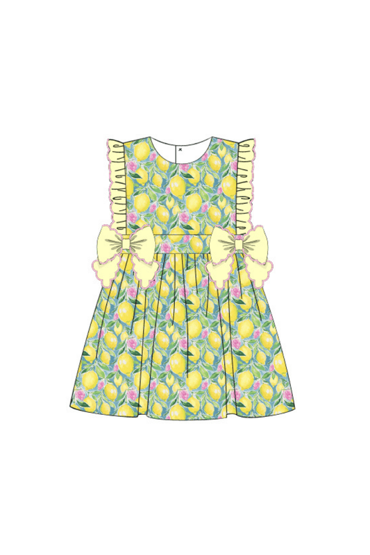 The Smocked Flamingo Apparel & Accessories Pre-Order Sweet Lemon Ruffle Dress