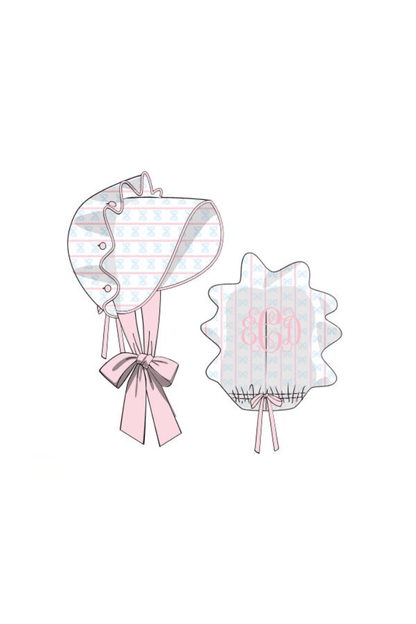 The Smocked Flamingo Apparel & Accessories Pre-Order Sweet Scalloped Bow Bonnet