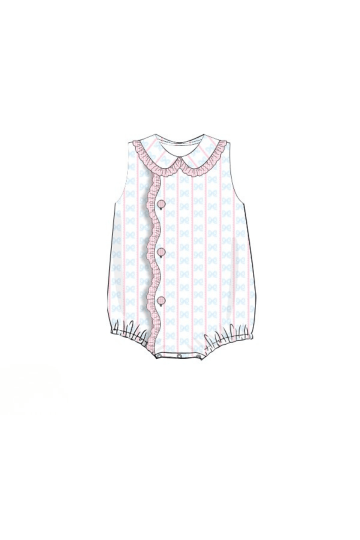 The Smocked Flamingo Apparel & Accessories Pre-Order Sweet Scalloped Bow Honeycomb Bubble