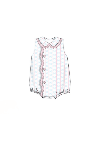 The Smocked Flamingo Apparel & Accessories Pre-Order Sweet Scalloped Bow Honeycomb Bubble