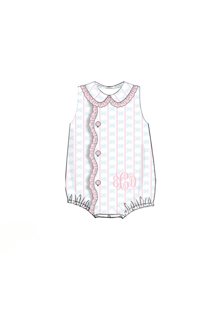 The Smocked Flamingo Apparel & Accessories Pre-Order Sweet Scalloped Bow Honeycomb Bubble