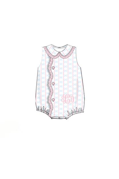 The Smocked Flamingo Apparel & Accessories Pre-Order Sweet Scalloped Bow Honeycomb Bubble