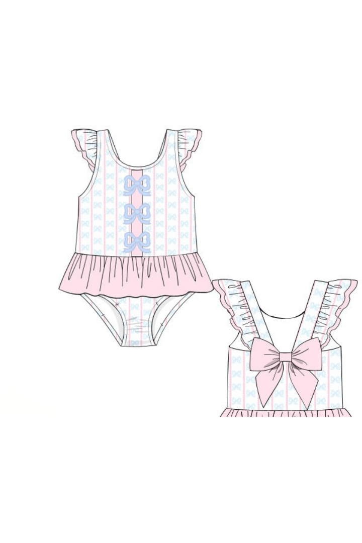 The Smocked Flamingo Apparel & Accessories Pre-Order Sweet Scalloped Bow Swimsuit