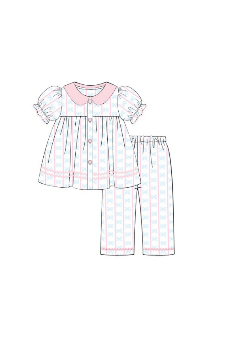 The Smocked Flamingo Apparel & Accessories Pre-Order Sweet Scalloped Bow Swing Lounge Set