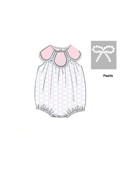 The Smocked Flamingo Apparel & Accessories Pre-Order Sweet Scalloped Pearl Bow Tulip Bubble