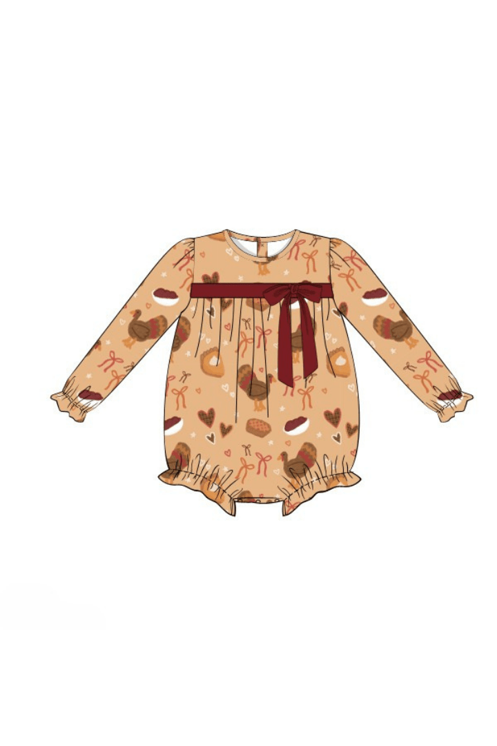 The Smocked Flamingo Apparel & Accessories Pre-Order Thanksgiving Treats Bow Bubble