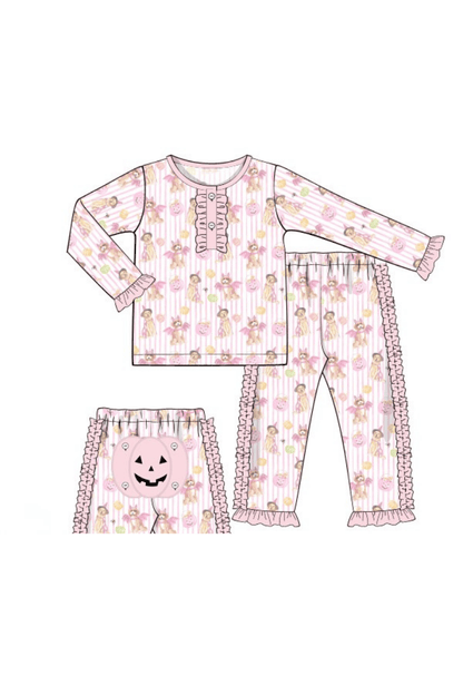 The Smocked Flamingo Apparel & Accessories Pre-Order Trick or Treat Puppy Pink Lounge Set