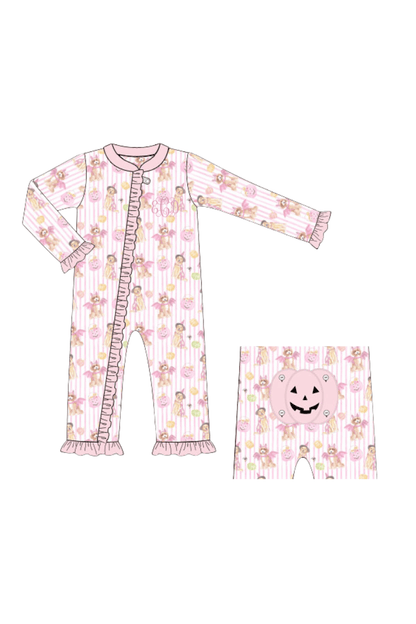 The Smocked Flamingo Apparel & Accessories Pre-Order Trick or Treat Puppy Pink Zippy