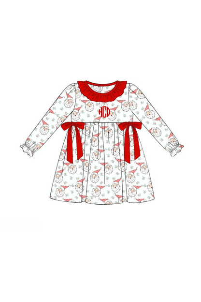 The Smocked Flamingo Apparel & Accessories Pre-Order Vintage Santa Bow Dress
