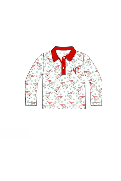 The Smocked Flamingo Apparel & Accessories Pre-Order Vintage Santa Polo Shirt
