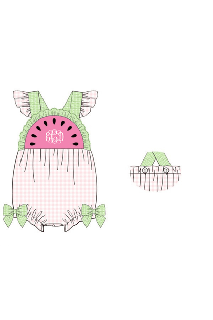 The Smocked Flamingo Apparel & Accessories Pre-Order Watermelon Pink Gingham Sun Bubble