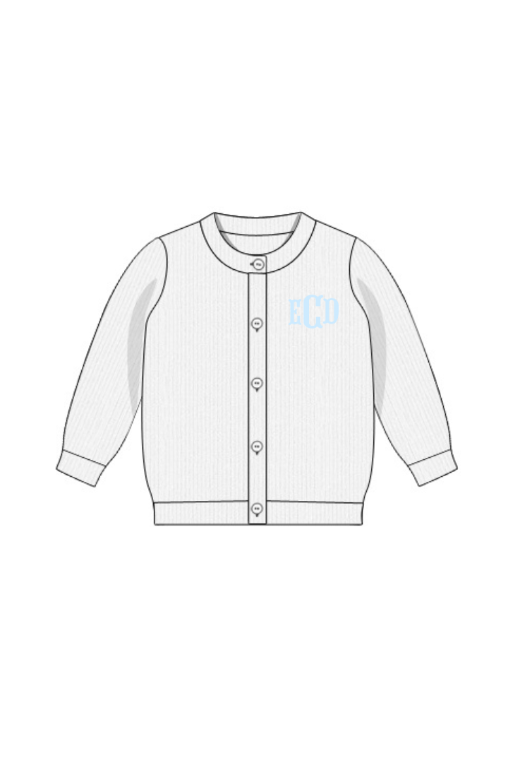 The Smocked Flamingo Apparel & Accessories Pre-Order White Cardigan