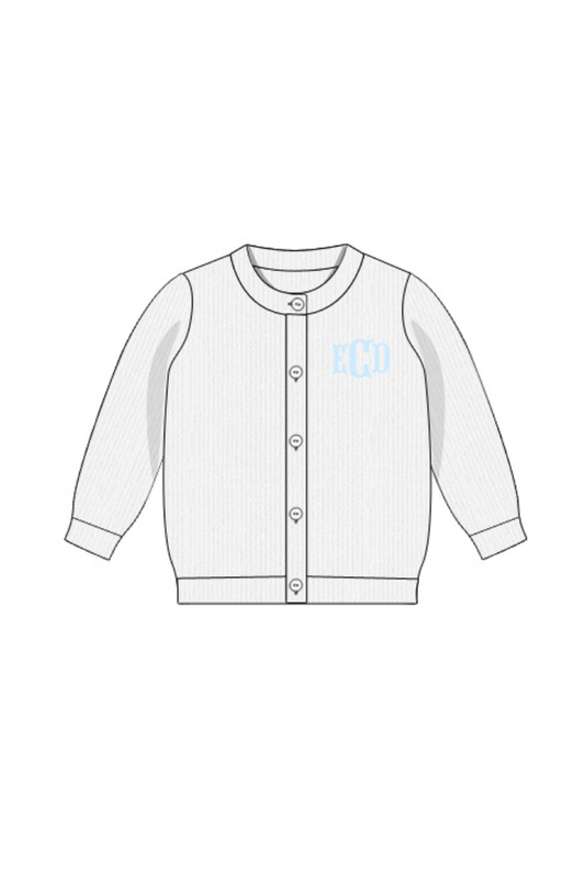 The Smocked Flamingo Apparel & Accessories Pre-Order White Cardigan