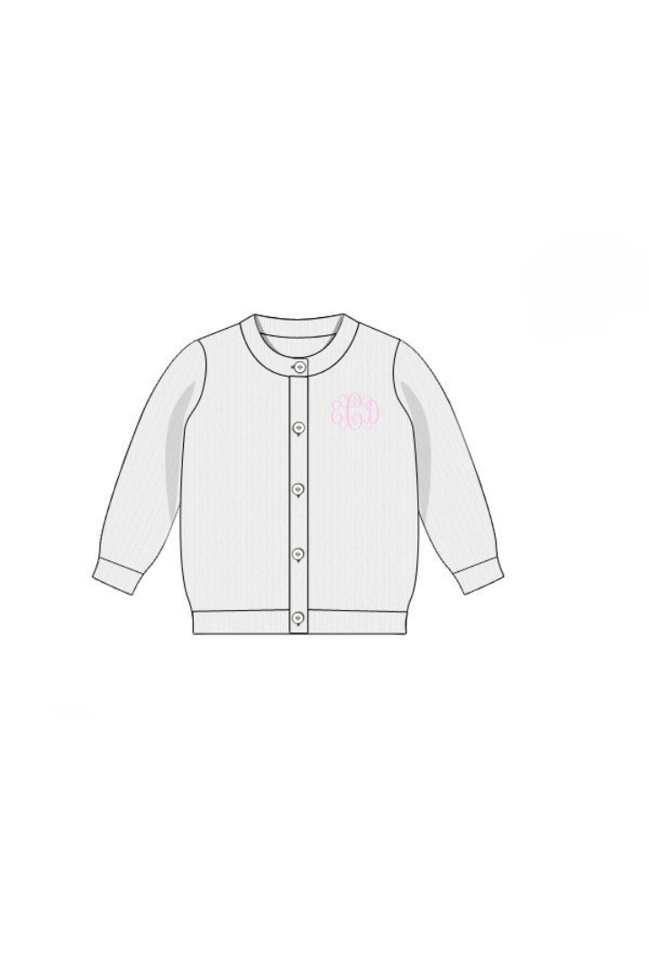 The Smocked Flamingo Apparel & Accessories Pre-Order White Floret Cardigan
