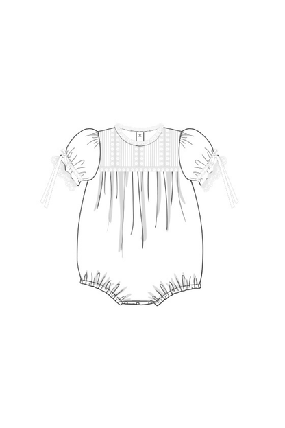 The Smocked Flamingo Apparel & Accessories Pre-Order White Lace Heirloom Bubble