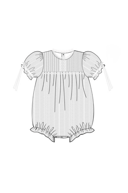 The Smocked Flamingo Apparel & Accessories Pre-Order White Linen Heirloom Bubble