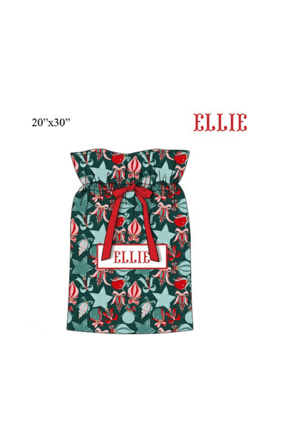 The Smocked Flamingo Apparel & Accessories Present Bag / One Size Pre-Order Smocked Custom Name Festive Ornaments Christmas Trimmings