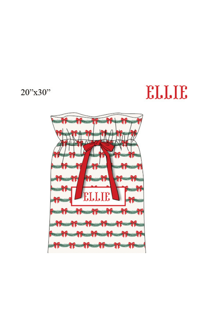 The Smocked Flamingo Apparel & Accessories Present Bag / One Size Pre-Order Smocked Custom Name Garland Trimmings