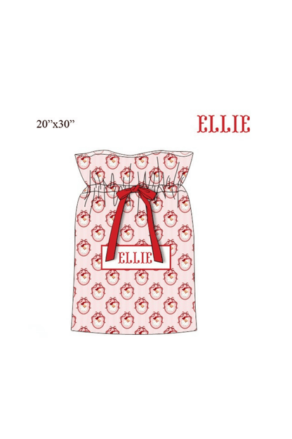 The Smocked Flamingo Apparel & Accessories Present Bag / One Size Pre-Order Smocked Custom Name Vintage Santa Christmas Trimmings