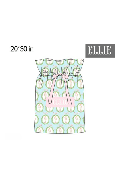 The Smocked Flamingo Apparel & Accessories Present Bag Pre-Order Smocked Custom Name Mint Nutcracker Christmas Trimmings