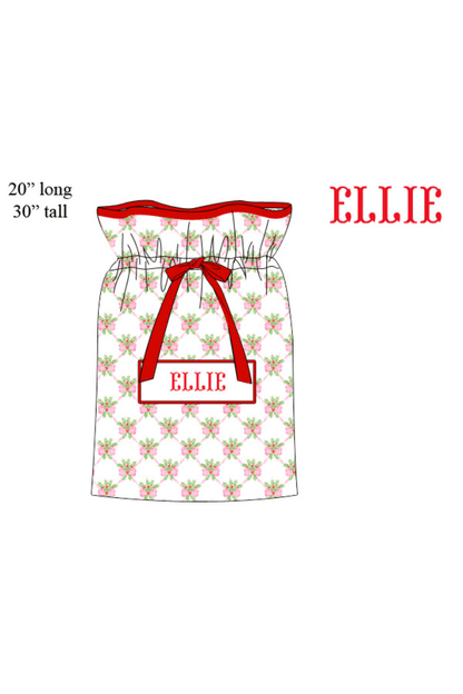 The Smocked Flamingo Apparel & Accessories Present Bag Pre-Order Smocked Custom Name Sweet Holly Christmas Trimmings
