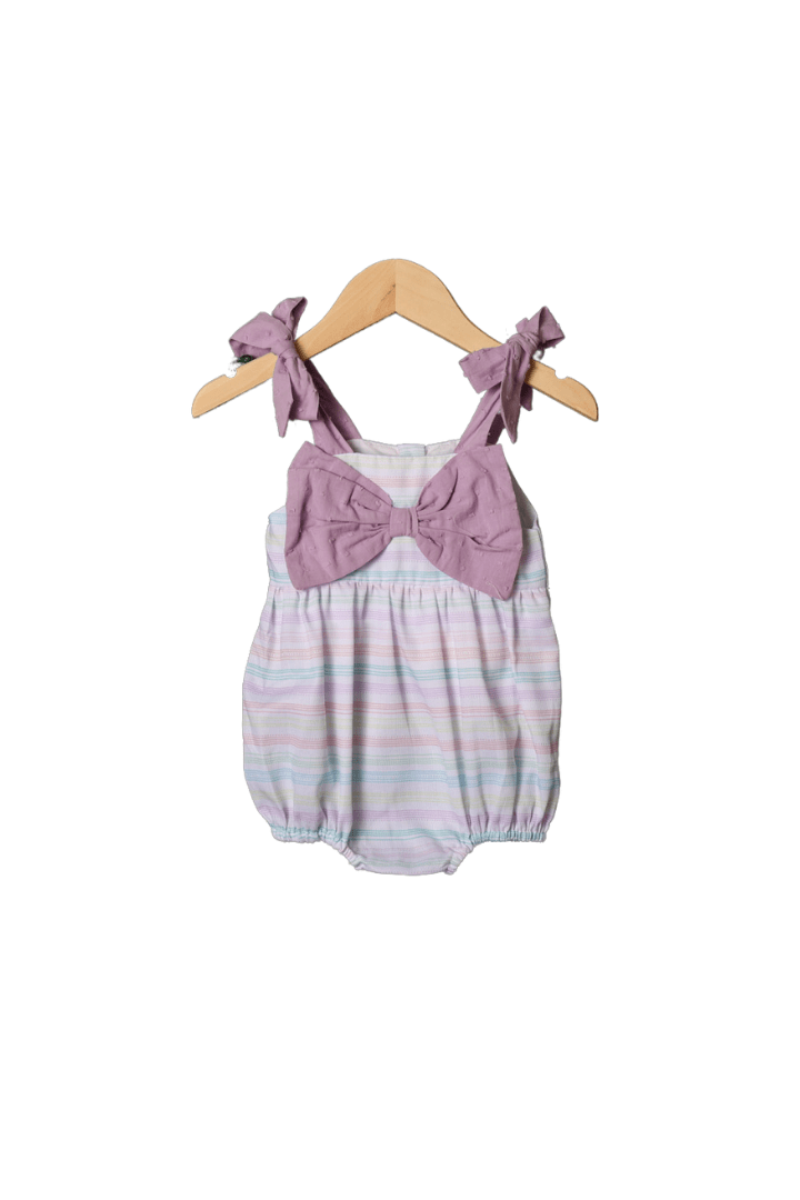 The Smocked Flamingo Apparel & Accessories Pretty In Purple Stripe Pique Bubble