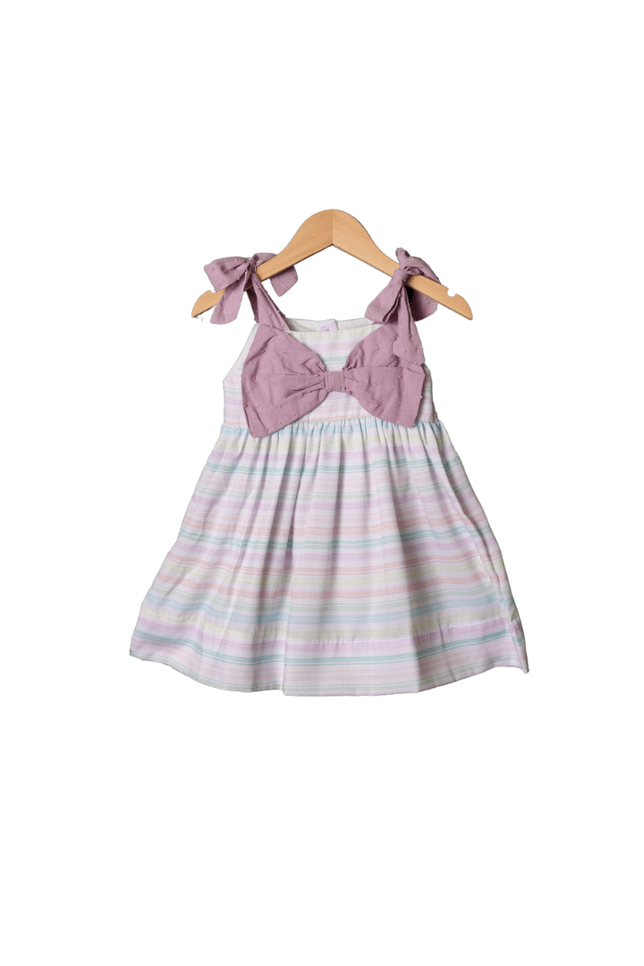 The Smocked Flamingo Apparel & Accessories Pretty In Purple Stripe Pique Dress